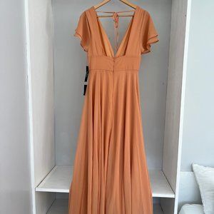 Promise Of Love Sandstone Flutter Sleeve Maxi Dress (NEW)